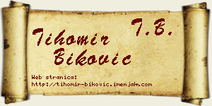 Tihomir Biković vizit kartica